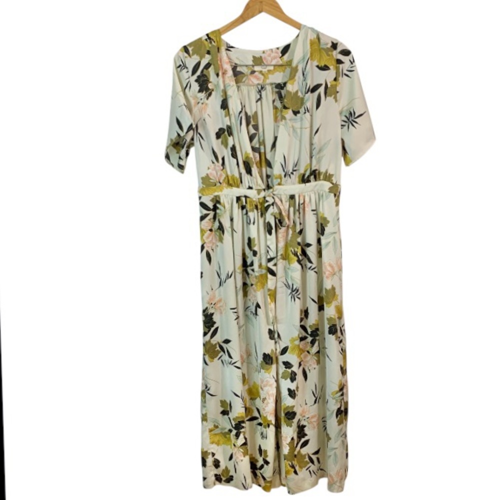 EASEL Autumn Floral Tie Front Kimono Duster Sz M